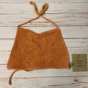 NWT Stone Fox Swim Piper Bikini Top size XS color Sandstone Terry